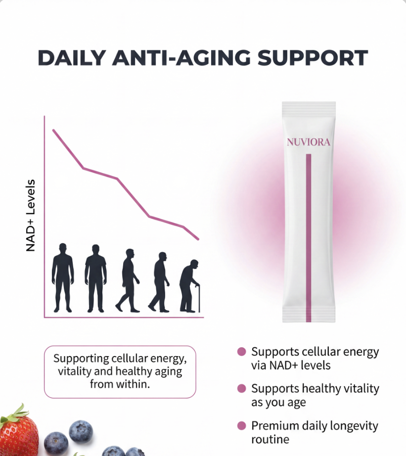 Daily anti-aging support: NAD+ levels decline with age